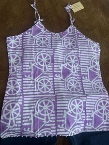 Purple Handcrafted Cotton Camisole Top
