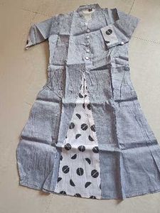 Stylish Grey &amp; White Polka Dot Kurta