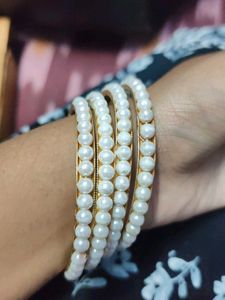 Elegant Pearl Bangles Set
