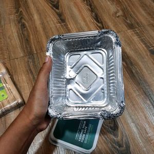 Brand New Aluminium Containers &amp; Wooden Forks
