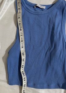 Blue Ribbed Tank Top