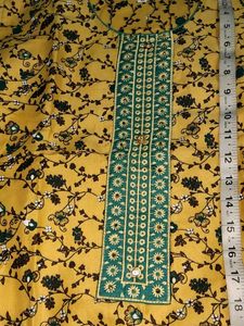 Yellow Kurta with Green Print