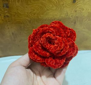 Red Velvet Rose Hair Clip