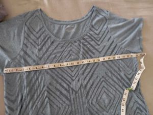 Grey Geometric Print Top