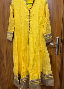 Yellow Embroidered Kurta Set with Designer Dupatta