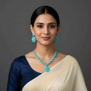 Turquoise Gemstone Necklace &amp; Earring Set