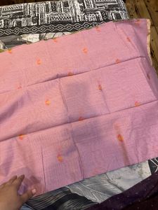 Pink new jamdani saree with blouse piece