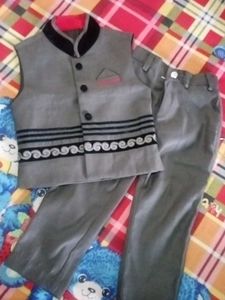 Boys Grey Ethnic Kurta Set