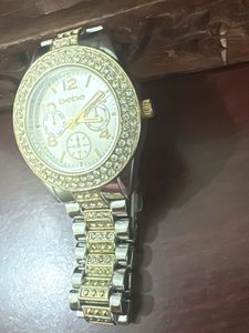 Bebe Rhinestone Two-Tone Watch