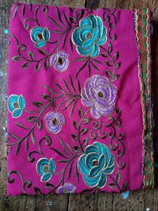 Pink Embroidered Saree