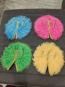 Colorful Furry dresses laddu gopal ji combo of 4
