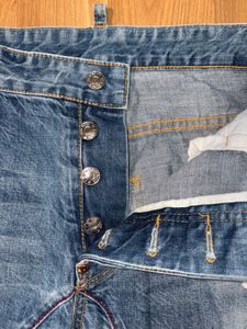 Japanese Brand Distressed Paint Splatter Jeans