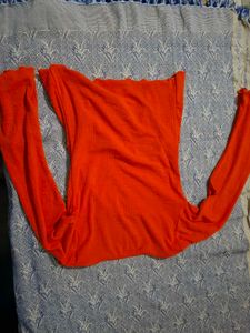 Vibrant Orange Long Sleeve Dress