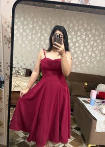 Elegant Red Midi Dress❤️🎀🦋