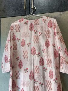 Beautiful Floral Print Pink Kurta