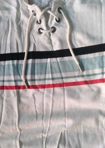 Men's Striped Lace-Up T-Shirt