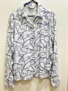 Anchor Print Button-Up Shirt