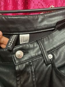 H&amp;M Black Faux Leather Pants