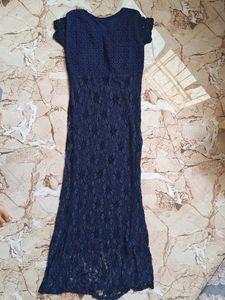 Elegant Navy Lace Dress