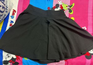 Black Textured A-Line Skirt