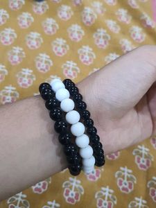 COMBO Black And White 💥Set of 3 Beaded Bracelets