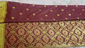 Maroon & Gold Brocade Saree