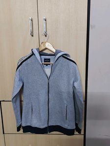 Stylish Men's Grey Zip-Up Hoodie
