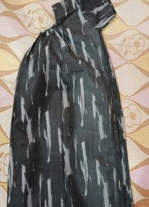 Boho Black &amp; White Ikat Print Maxi Dress
