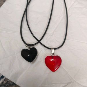 Heart Pendant Necklaces (Set of 2)