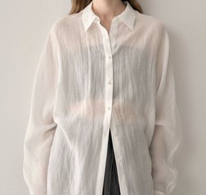 Sheer White Button-Up Shirt