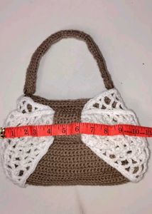 Crocheted Bow Shoulder Bag