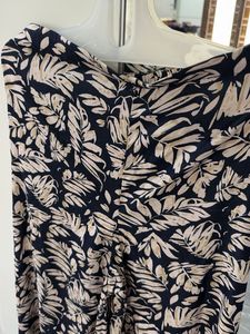 Leaf Print Flowy boot cut pant