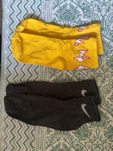 Yellow & Grey Socks - Pack of 2