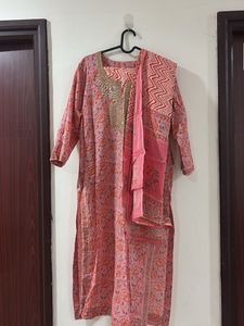 Beautiful Pink Printed Kurta Set