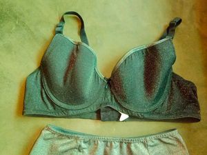 Blue Glitter Bra N Panty Set