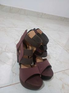 Burgundy Heeled Sandals