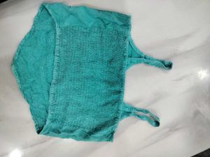 Embroidered Teal Camisole Top