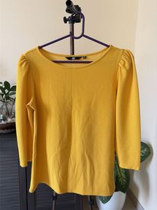Yellow Top with Puff Sleeves