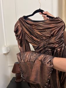 Metallic look One-Shoulder Jumpsuit