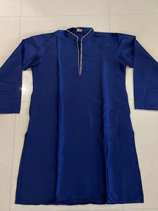 Men’s Royal Blue Silk Kurta