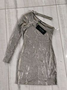 Sparkly One-Shoulder Mini Dress