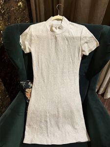 Light Grey Ribbed Mock Neck Top