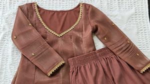 Elegant Brown Kurta and Palazzo Set