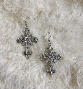 Black Cross Dangle Earrings