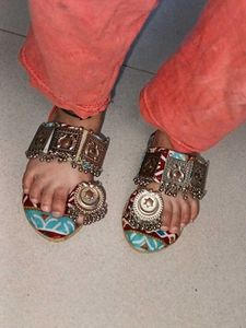 Boho Ethnic Sandals with Bell Charms
