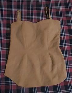 Women's Chic Tan Spaghetti Strap Top(Padded)
