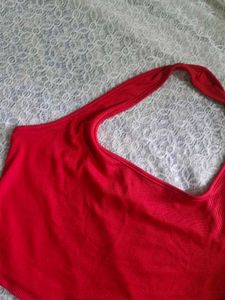 Red halter neck Tank Top