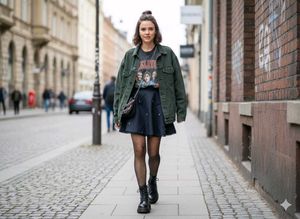 Elegant Navy A-Line Skirt