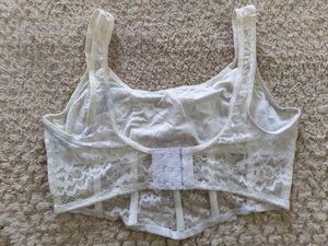 White Floral Lace Corset Top ✨