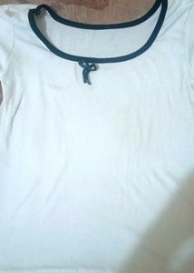 Korean Style Ribbed White Stretchable
